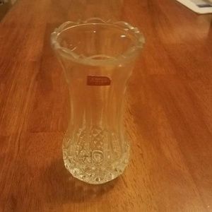 New Lead Crystal Clear Glass Vase 6.5in